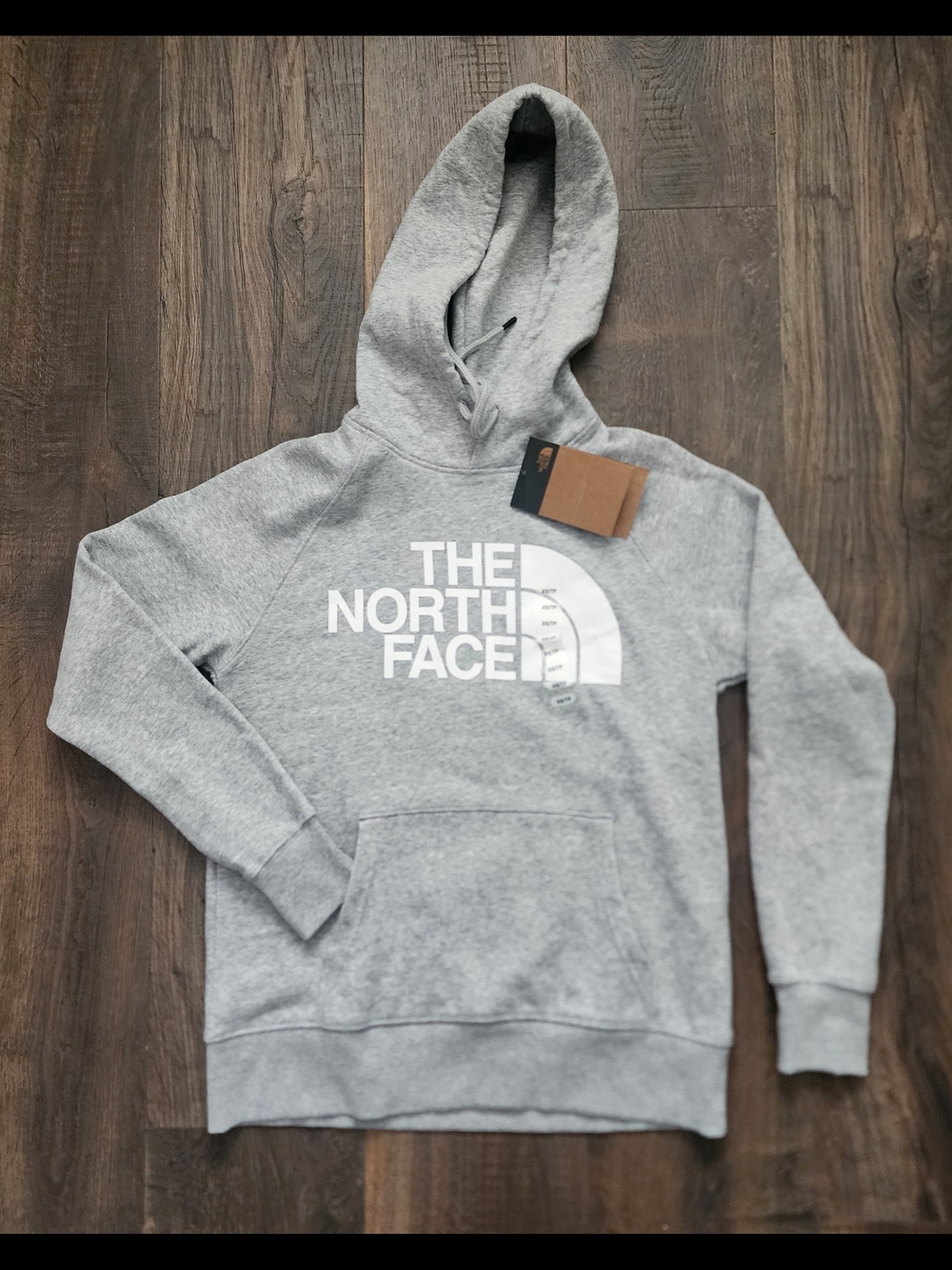 The North Face Womens Light Grey Crewneck Hoodie with White Logo
